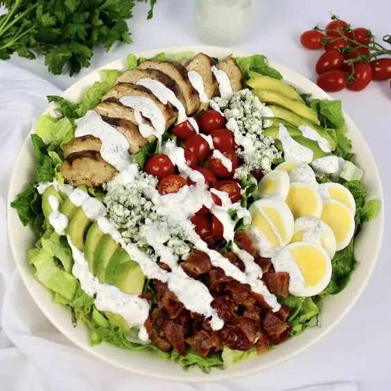 Cobb Salad with Homemade Ranch Dressing: healthy lunch ideas
