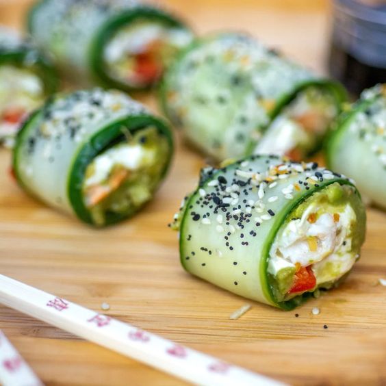 Delicious Cucumber Rolls (low-calorie meals for weight loss)