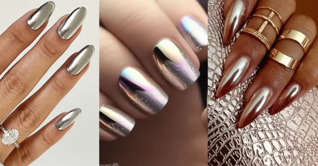 Elegant Metallic Accents nail design ideas