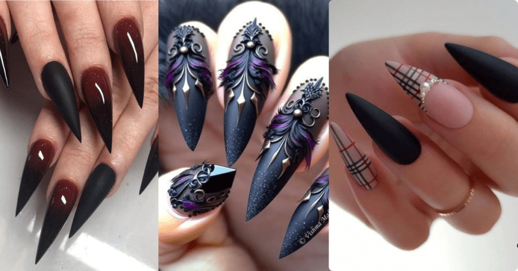Gothic Glam Nail design ideas
