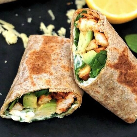 Grilled Chicken and Avocado Wrap: healthy lunch ideas