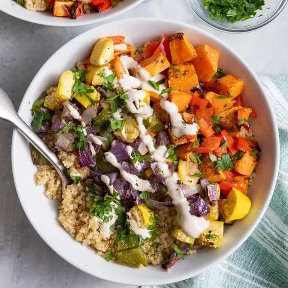 Quinoa and Roasted Vegetable Bowl (from dinner)