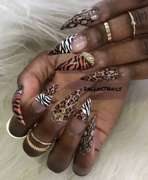 Animal Print Accents Nails