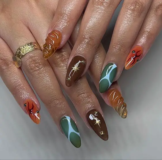 Earthy Tones nails