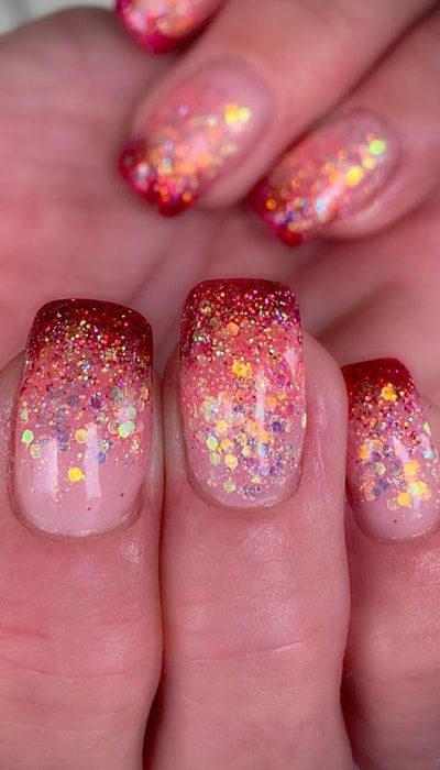 Glitter Gradient nail art