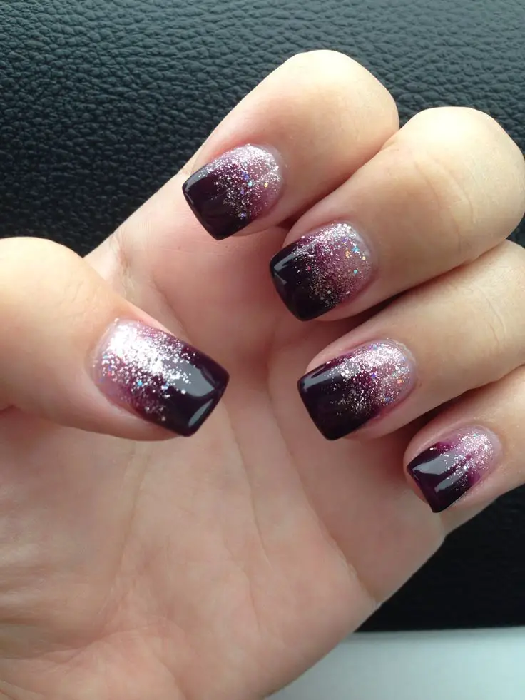 Glitter Gradient nail design Holiday Inspired Nail Ideas for Christmas