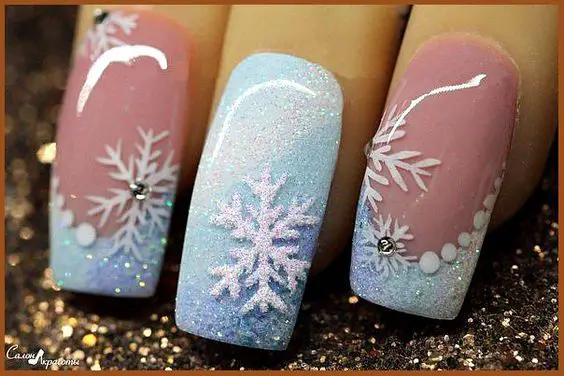 Snowflake Nail art design