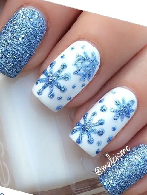 Snowy Wonderland nail art