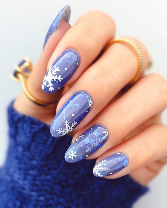 Snowy Wonderland nail art