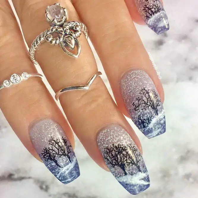 Winter Wonderland nail design Holiday Inspired Nail Ideas for Christmas