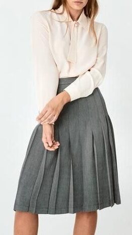 Button-Down Shirt with A-line Skirt