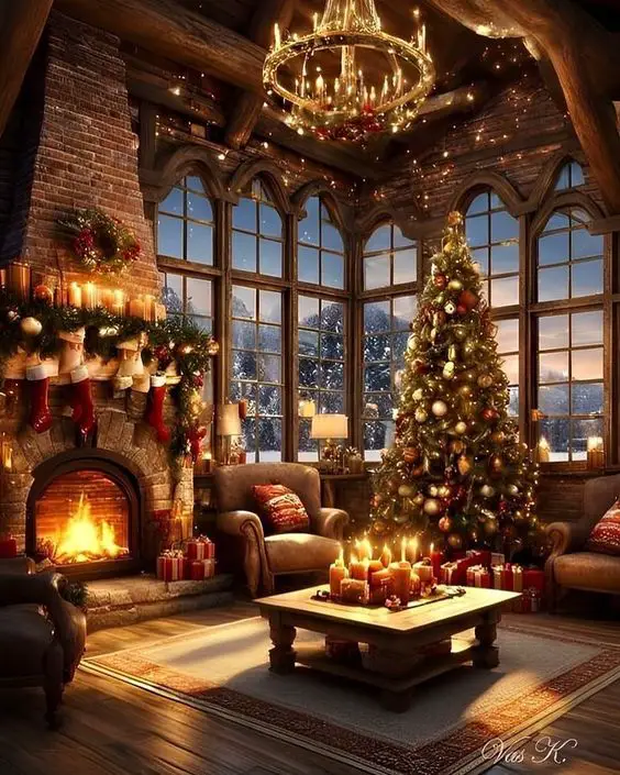Festive Lighting for Simple Cozy Christmas Home Decor Idea
