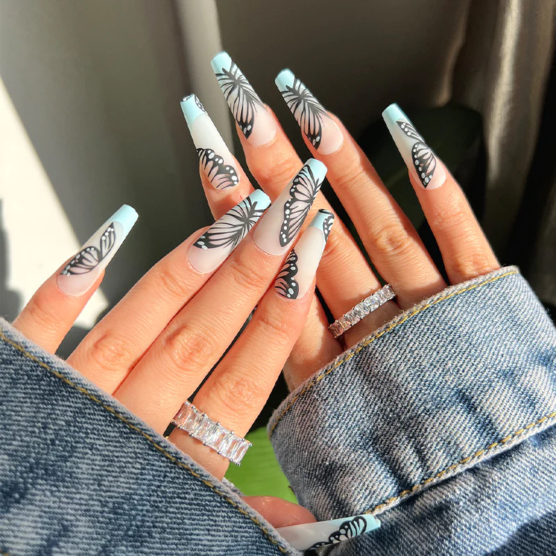 Delicate Lace Butterfly Nails