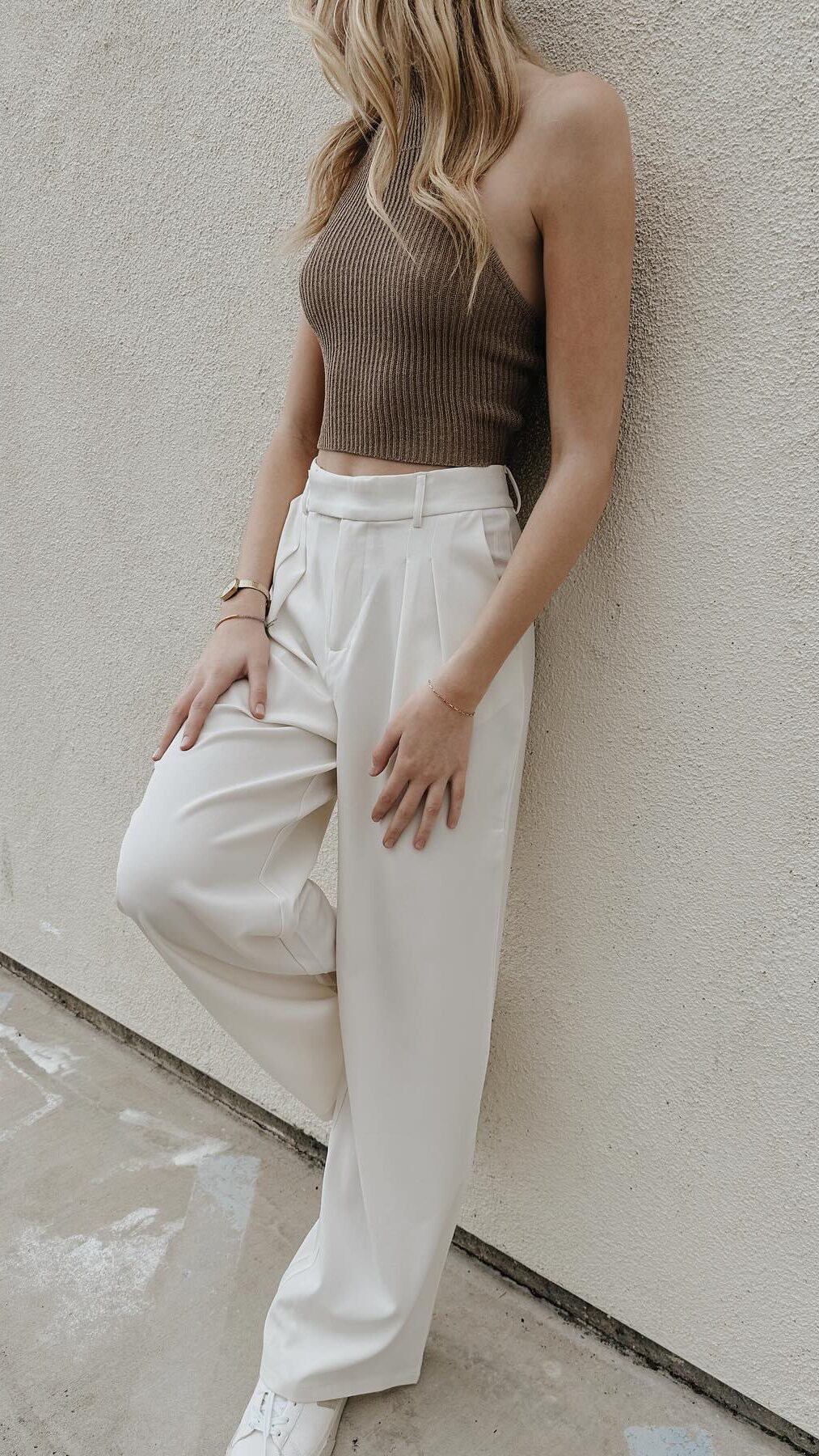 Halter Tank with Wide-Leg Pants Ensemble