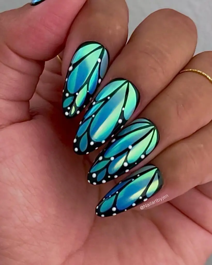 Holographic Butterfly Nails