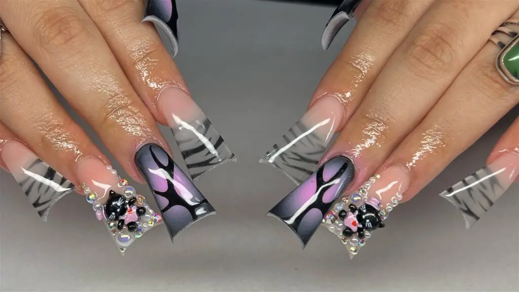 Music-Inspired Butterfly Nail Design