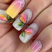 Rainbow Butterfly Nail Design