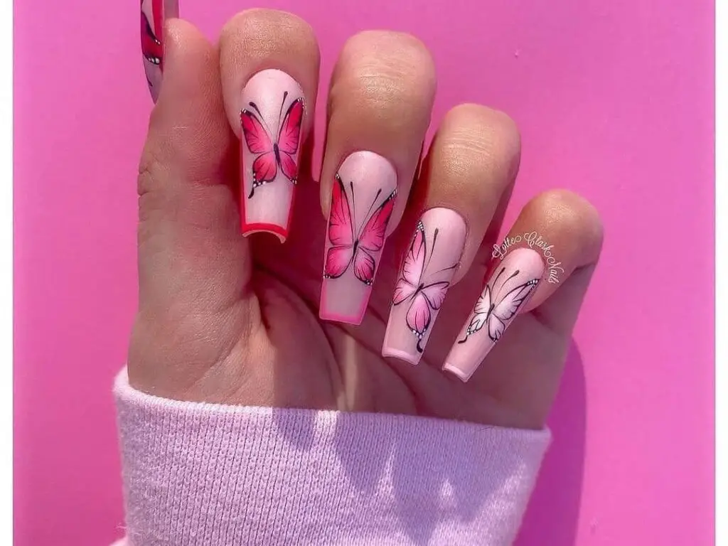 Romantic Butterfly Nail Art