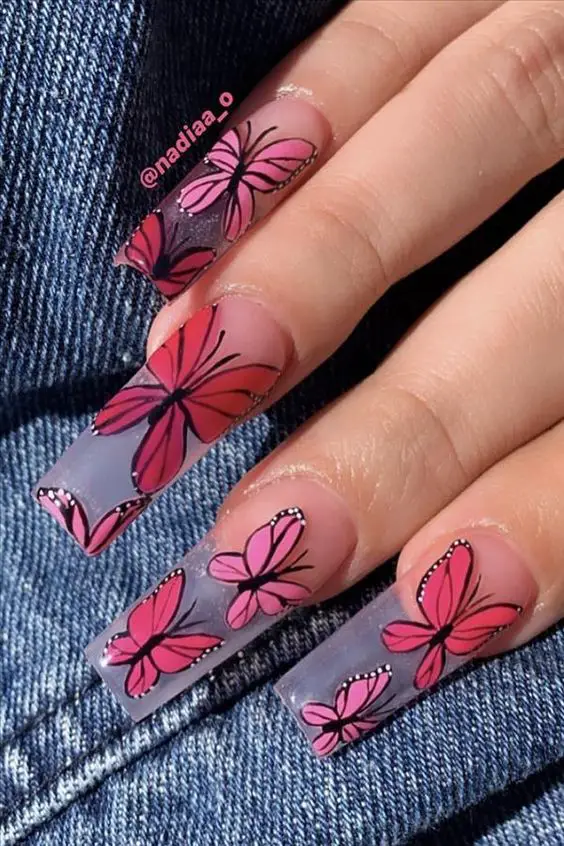 Romantic Butterfly Nail Art