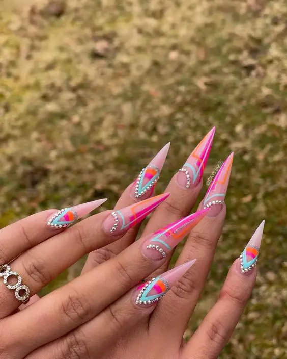 Stiletto Spring Nail designs