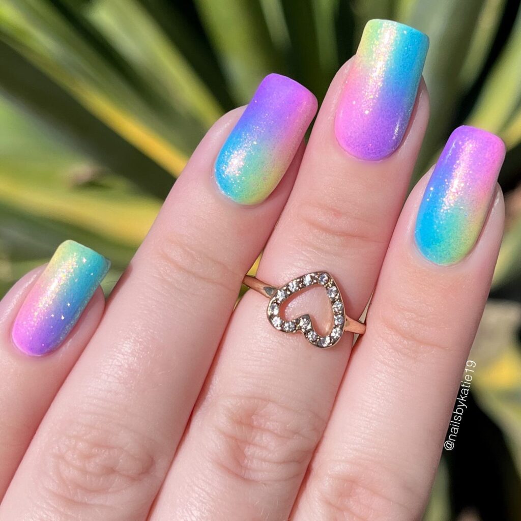 Tie-Dye Spring Nail designs