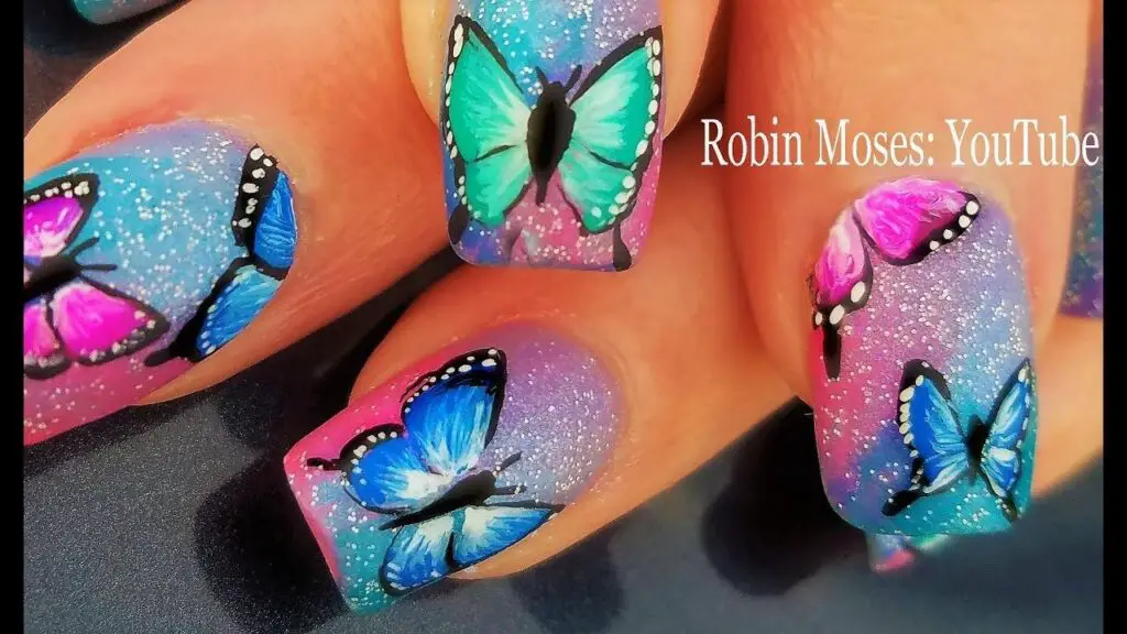 Whimsical Fairy Butterfly Nails