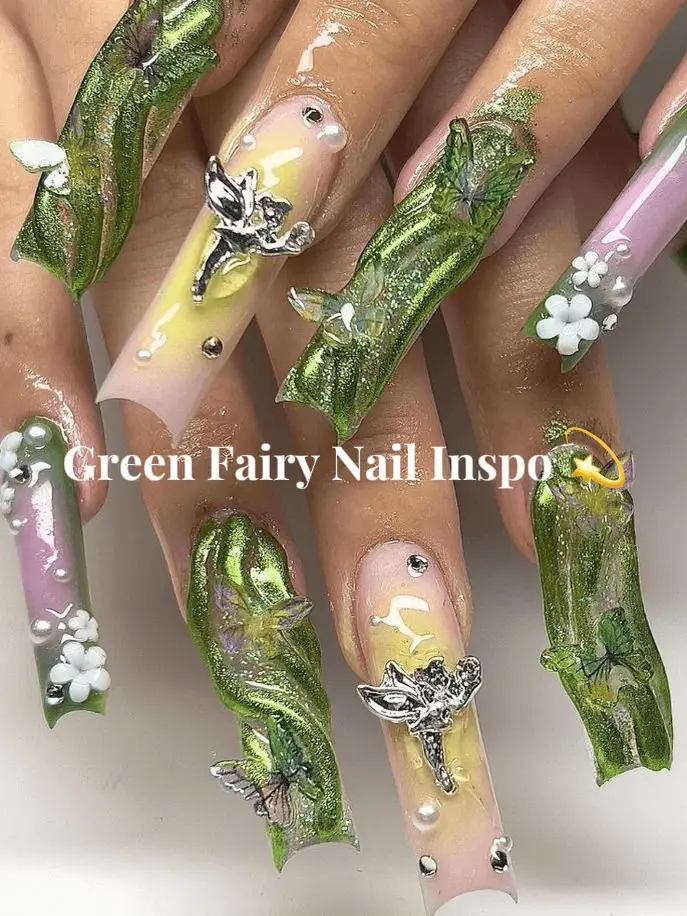 Whimsical Fairy Butterfly Nails