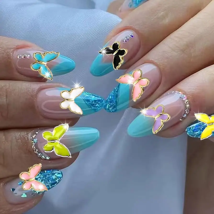 Zodiac-Inspired Butterfly Nail Art