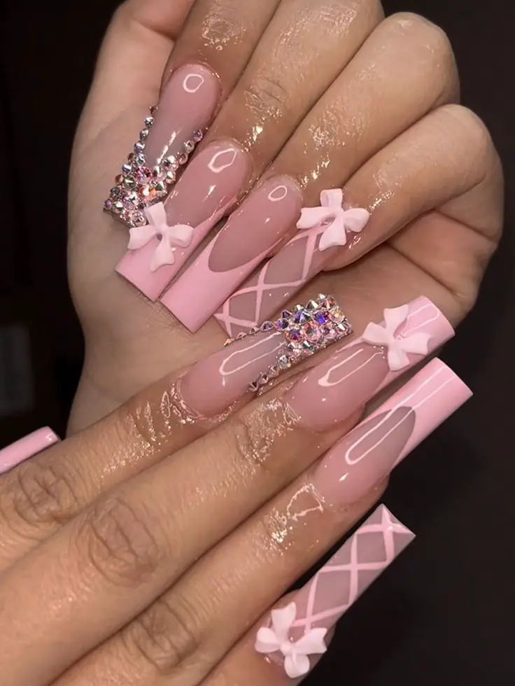 Candy Pink 3D Bow Accent