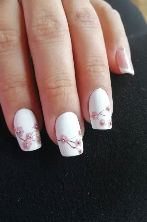 Cherry blossom nail art