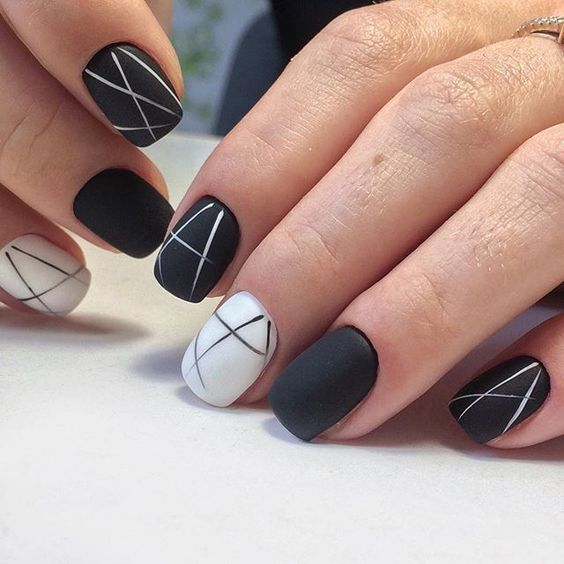 Geometric Pop Spring Nail Designs For Short Nails