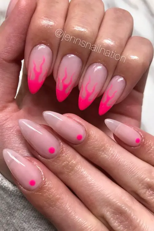 Neon Pink Flames (soft pink base)