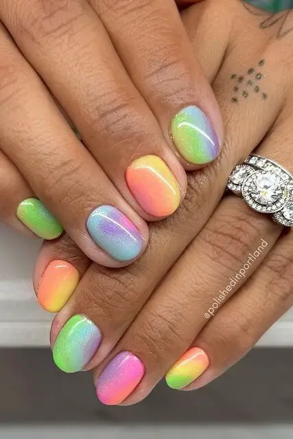 Pastel rainbow ombre