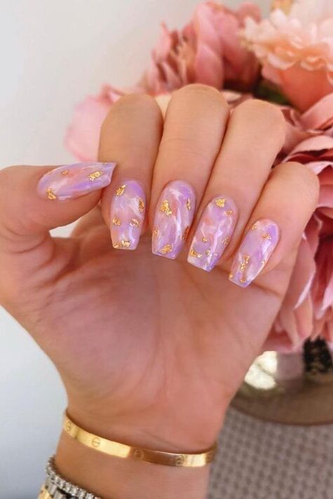 Pink Marble Rose Gold Glitter