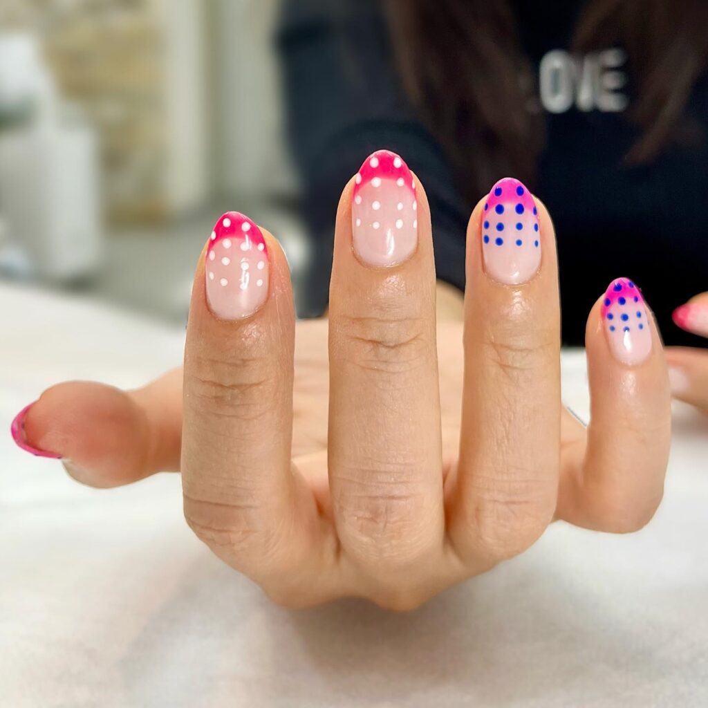 Playful Polka Dots Spring Nail Designs For Short Nails