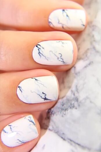 Polished marble nails