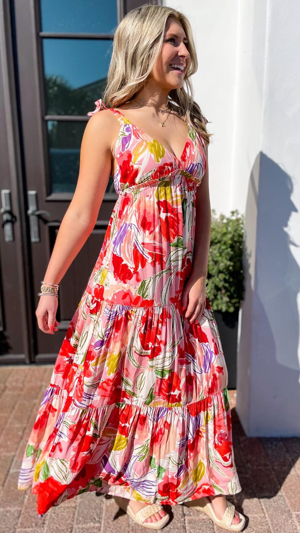 Red Floral Maxi Dress