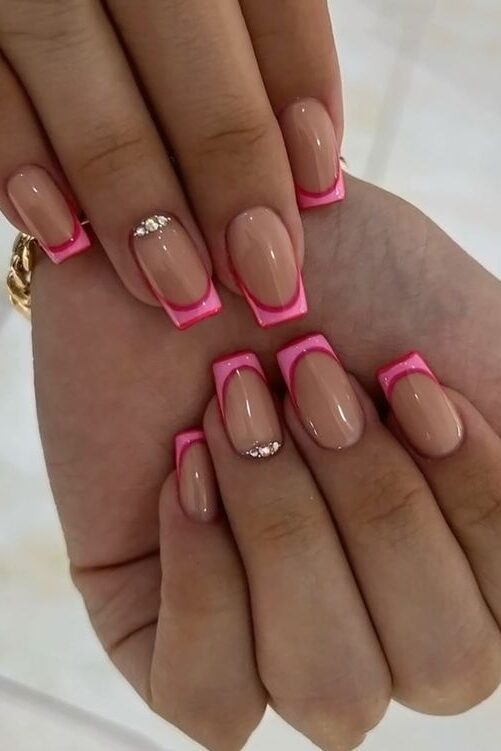 Soft Pink Neon Pink French