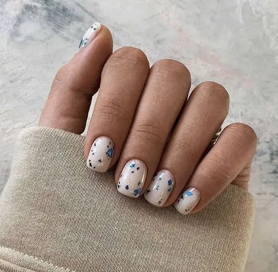 Trendy Terrazzo Texture Spring Nail Designs For Short Nails