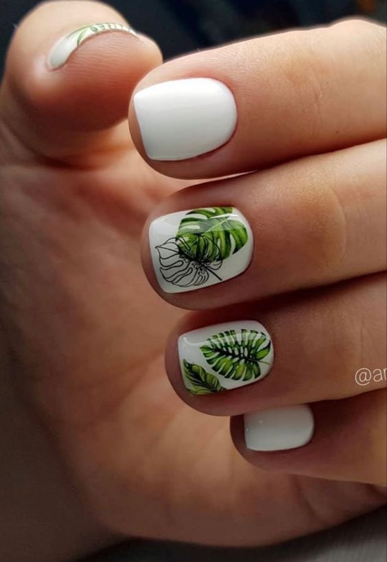 Tropical palm leaf designs